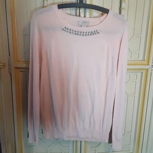 LOFT lightweight sweater beaded embellishments